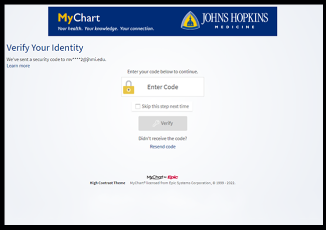 screenshot of the homepage for mychart login