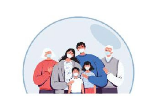 family in a bubble graphic